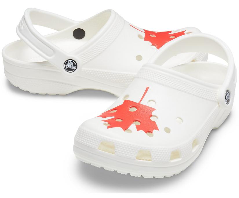Women/Men Classic Canadian Flag Clog White | Crocs Clogs