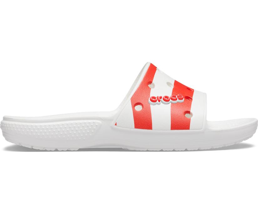 Women/Men Classic Crocs American Flag Slide White / Multi | Crocs Slides