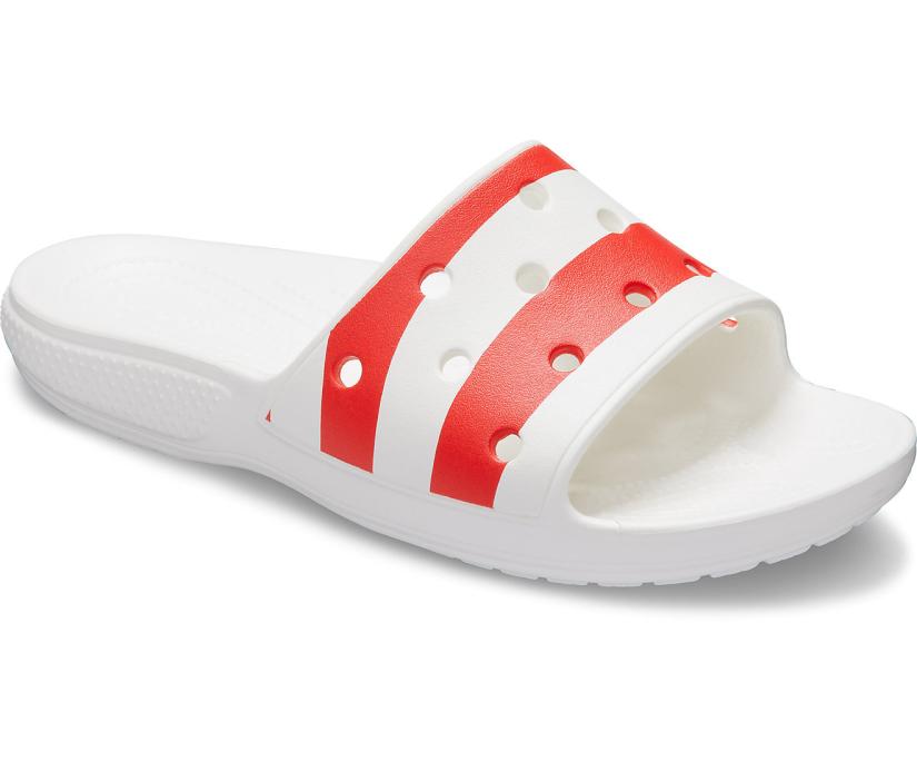 Women/Men Classic Crocs American Flag Slide White / Multi | Crocs Slides