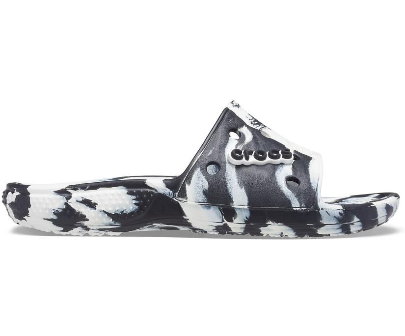 Women/Men Classic Crocs Marbled Slide White / Black | Crocs Sandals