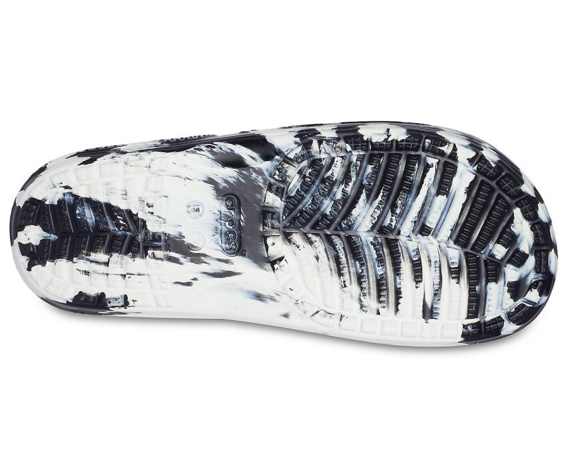 Women/Men Classic Crocs Marbled Slide White / Black | Crocs Sandals