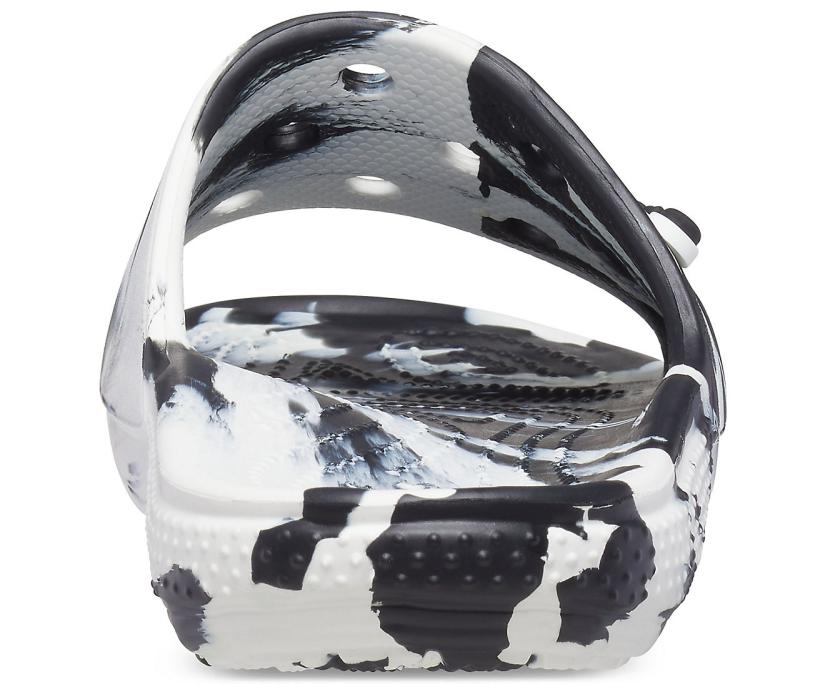 Women/Men Classic Crocs Marbled Slide White / Black | Crocs Sandals