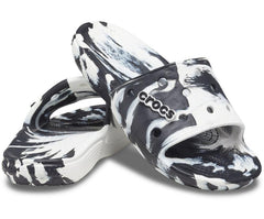 Women/Men Classic Crocs Marbled Slide White / Black | Crocs Sandals