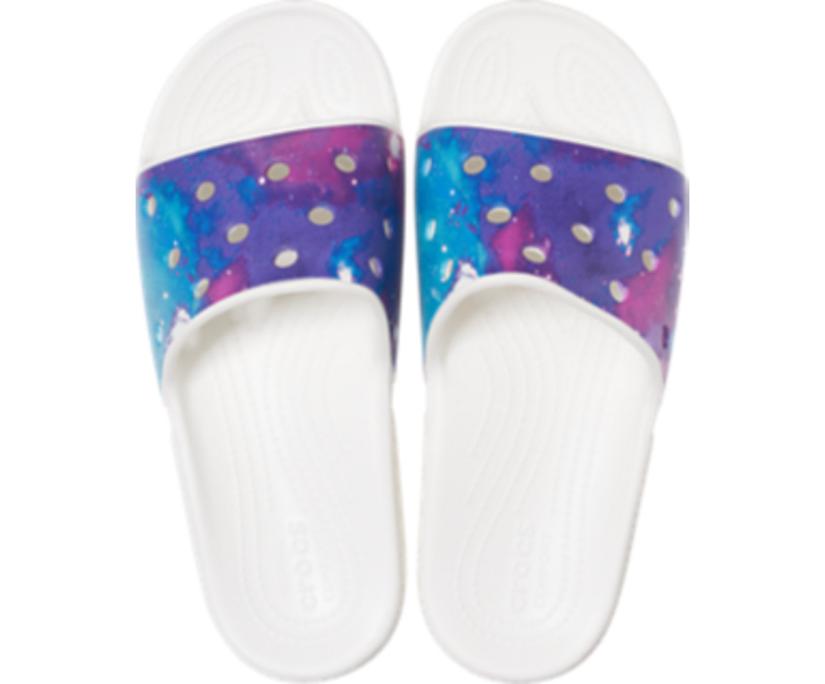 Women/Men Classic Crocs Out Of This World Slide White / Purple | Crocs Sandals