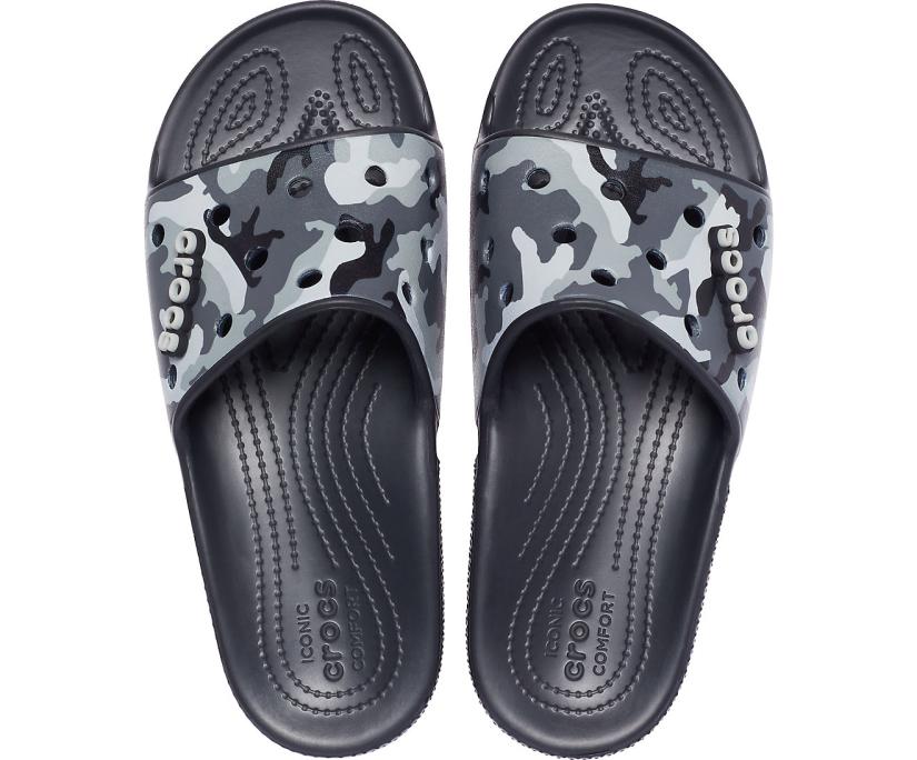 Women/Men Classic Crocs Printed Camo Slide Black | Crocs Slides
