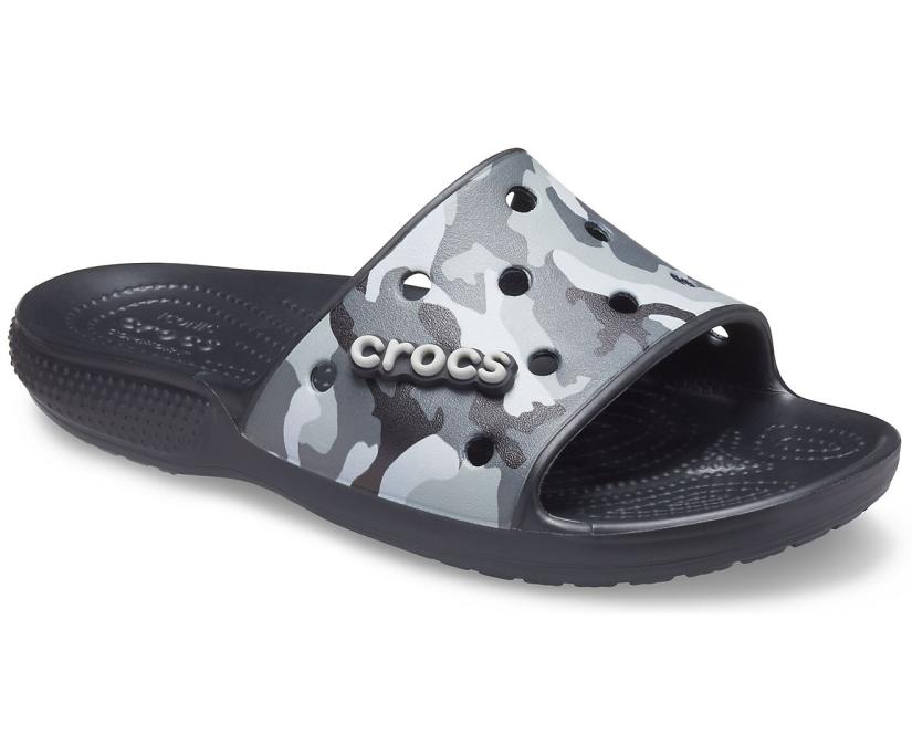 Women/Men Classic Crocs Printed Camo Slide Black | Crocs Slides