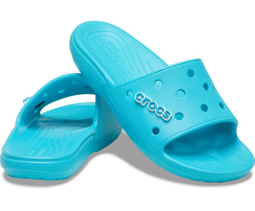 Women/Men Classic Crocs Slide Digital Aqua | Crocs Sandals