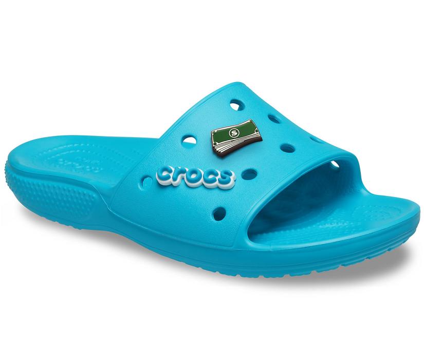 Women/Men Classic Crocs Slide Digital Aqua | Crocs Sandals
