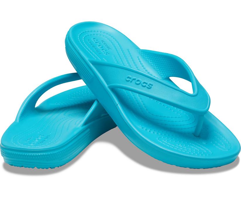 Women/Men Classic II Flip Digital Aqua | Crocs Sandals