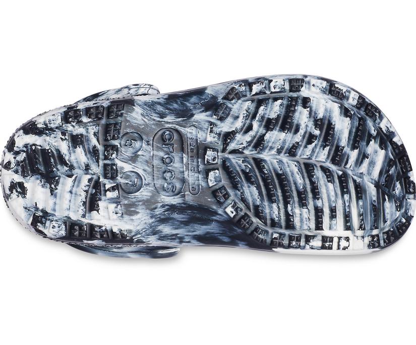 Women/Men Classic Marbled Clog White / Black | Crocs Clogs