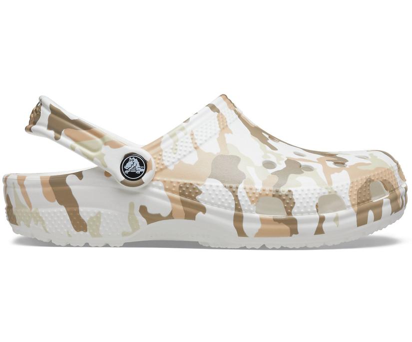 Women/Men Classic Printed Camo Clog White / Multi | Crocs Clogs