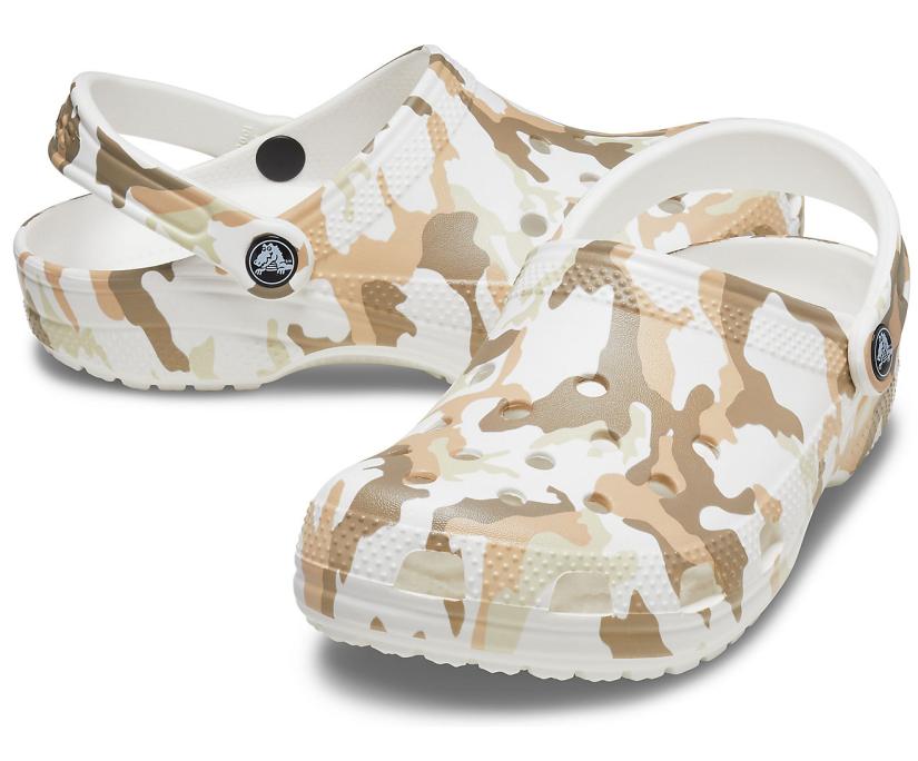 Women/Men Classic Printed Camo Clog White / Multi | Crocs Clogs