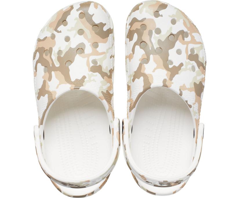 Women/Men Classic Printed Camo Clog White / Multi | Crocs Clogs