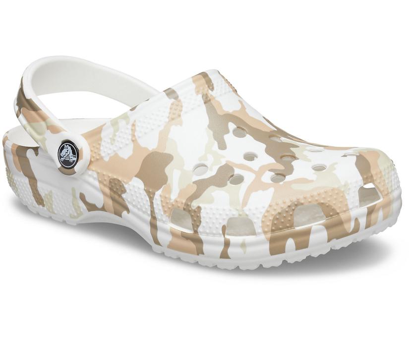 Women/Men Classic Printed Camo Clog White / Multi | Crocs Clogs