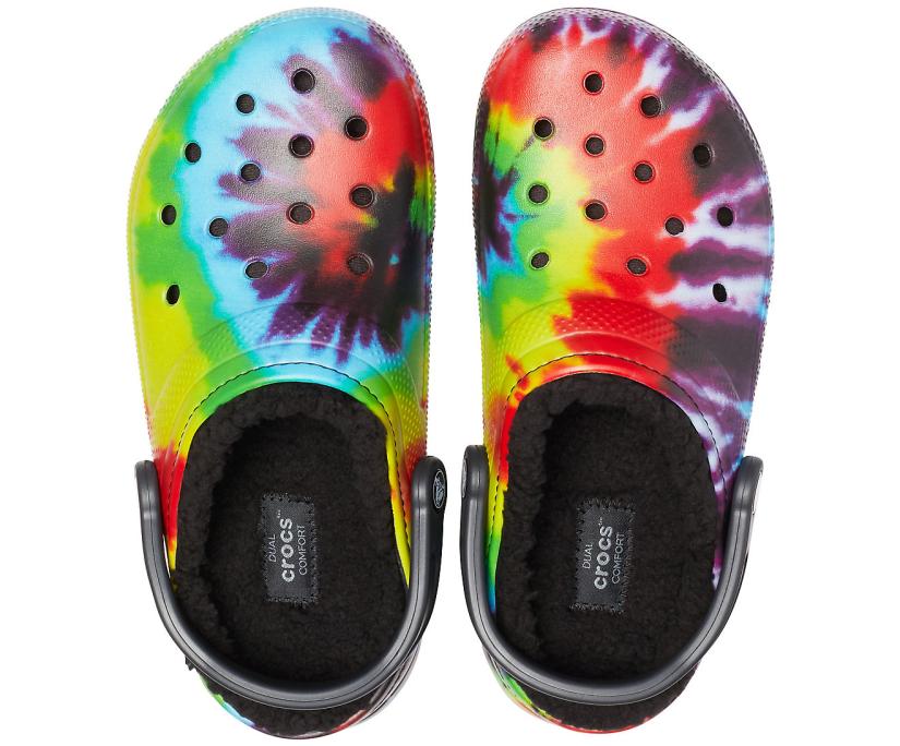 Women/Men Classic Tie-Dye Lined Clog Multi / Black | Crocs Clogs