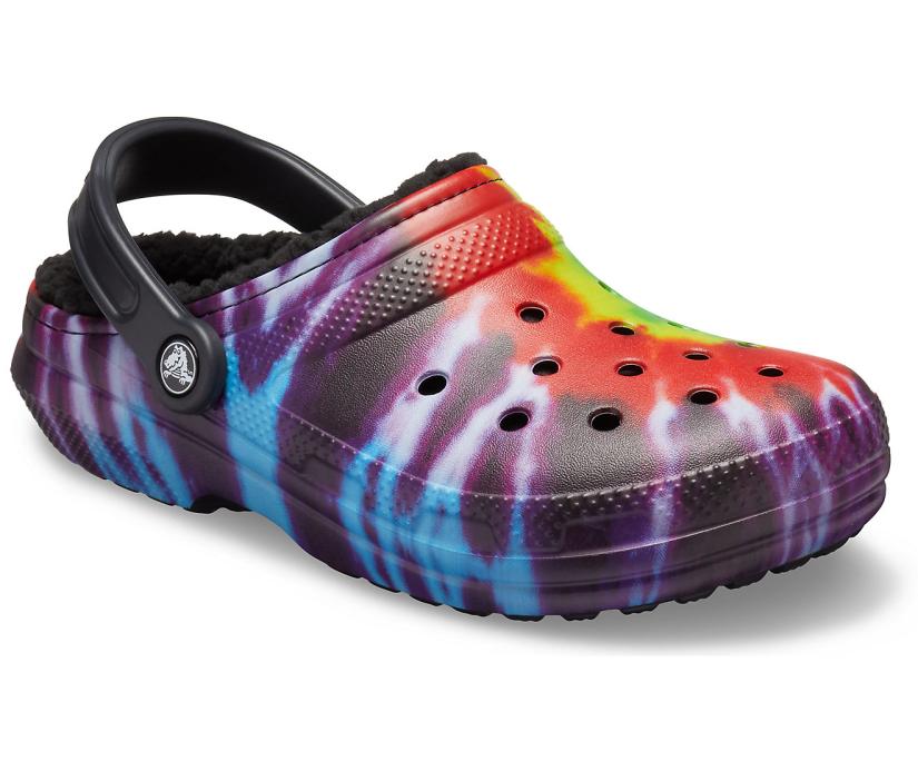 Women/Men Classic Tie-Dye Lined Clog Multi / Black | Crocs Clogs