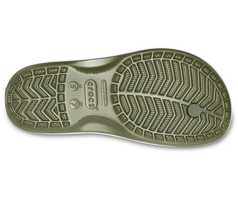 Women/Men Crocband™ Flip Army Green / White | Crocs Sandals