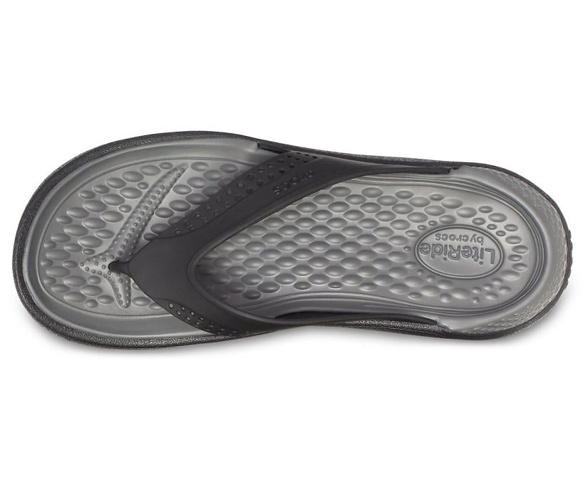 Women/Men LiteRide™ Flip Black/slate Grey | Crocs Sandals