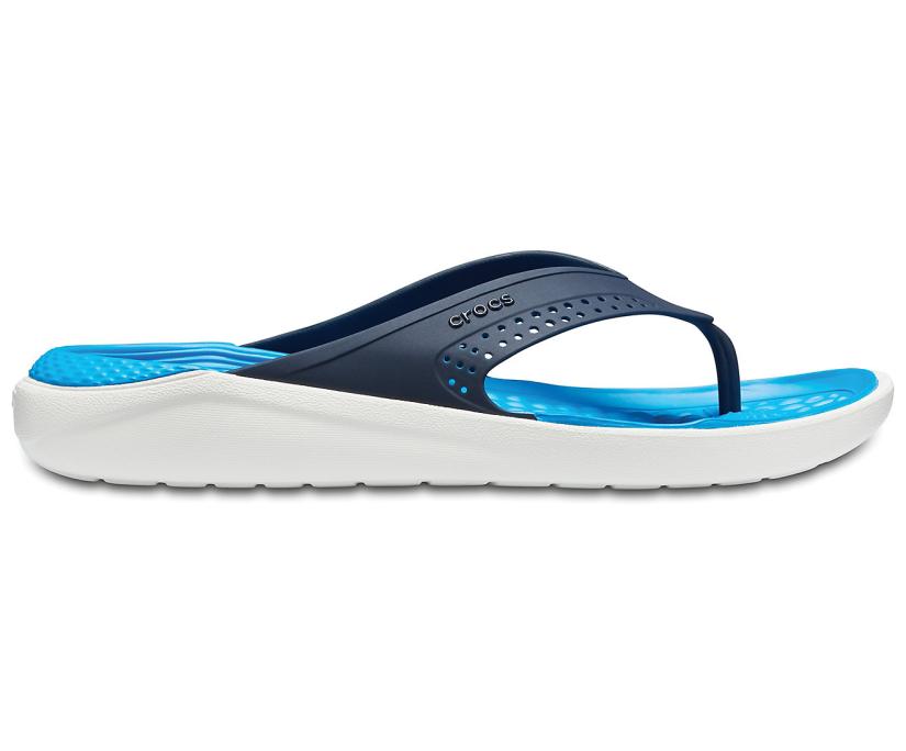 Women/Men LiteRide™ Flip Navy / White | Crocs Sandals