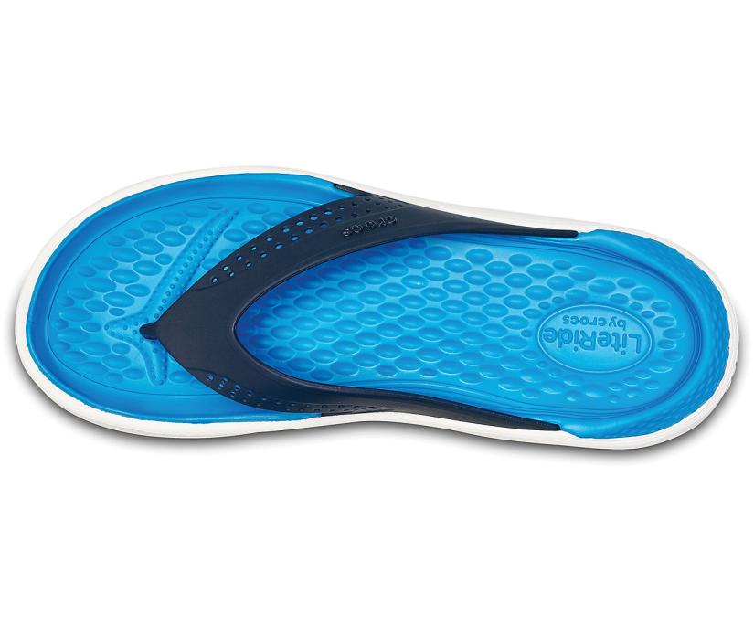 Women/Men LiteRide™ Flip Navy / White | Crocs Sandals