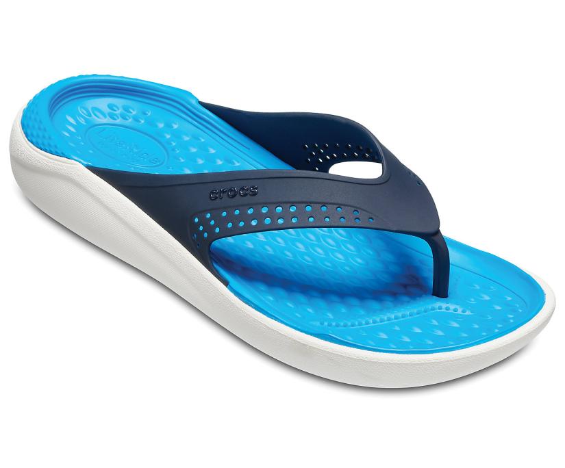 Women/Men LiteRide™ Flip Navy / White | Crocs Sandals