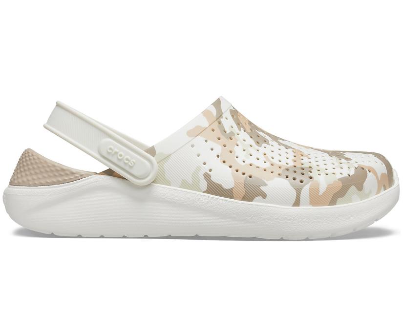 Women/Men LiteRide™ Printed Camo Clog Almost White | Crocs Clogs