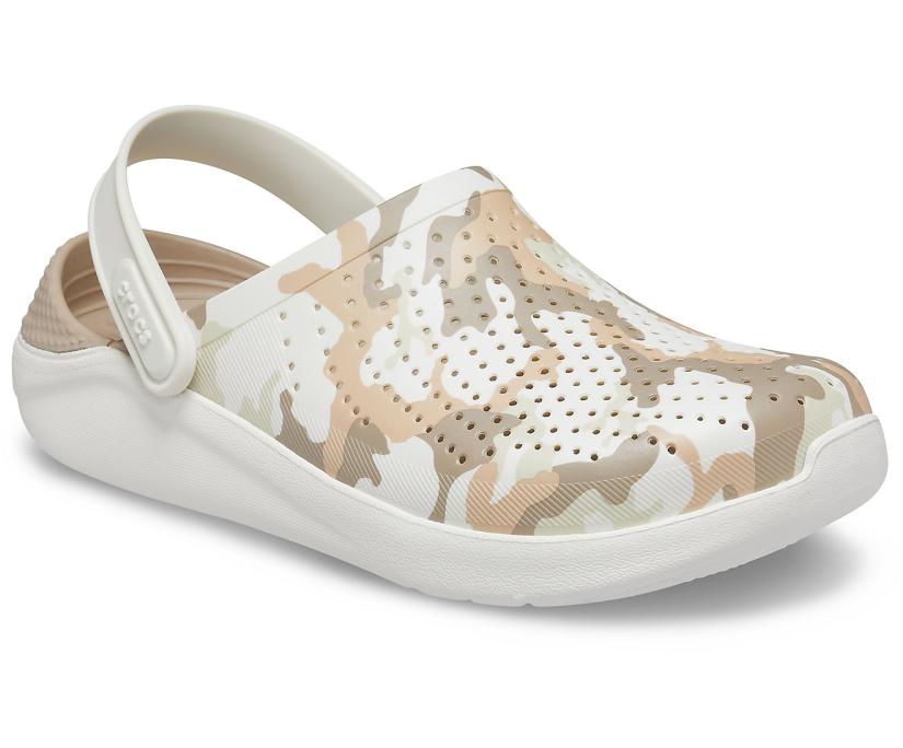 Women/Men LiteRide™ Printed Camo Clog Almost White | Crocs Clogs